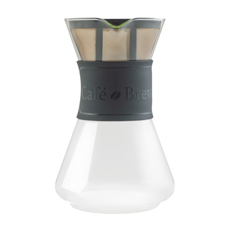 1 Litre Glass Pour Over Drip Coffee Brewer With Reusable Stainless Steel Coffee Filter Tempered Glass And 18/10 Stainless Steel 4 Cup Capacity Hutch Kitchen 
